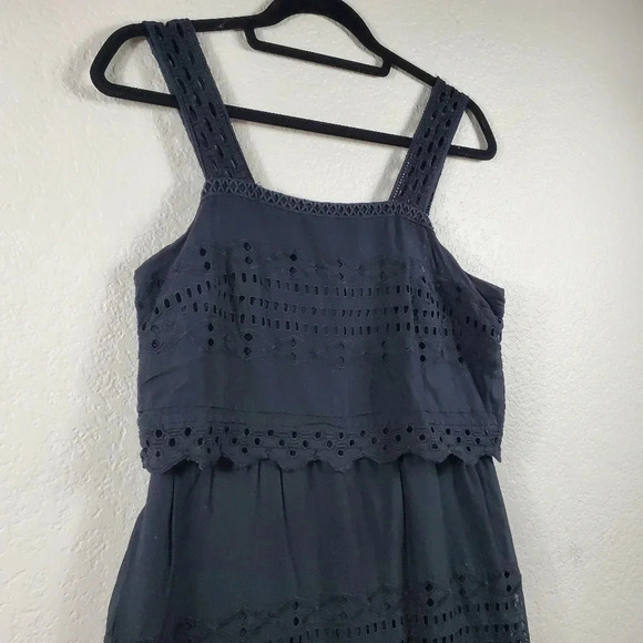 J.Crew Black Crochet Dress Size 2 Party Summer Beach Vacation - Picture 2 of 7